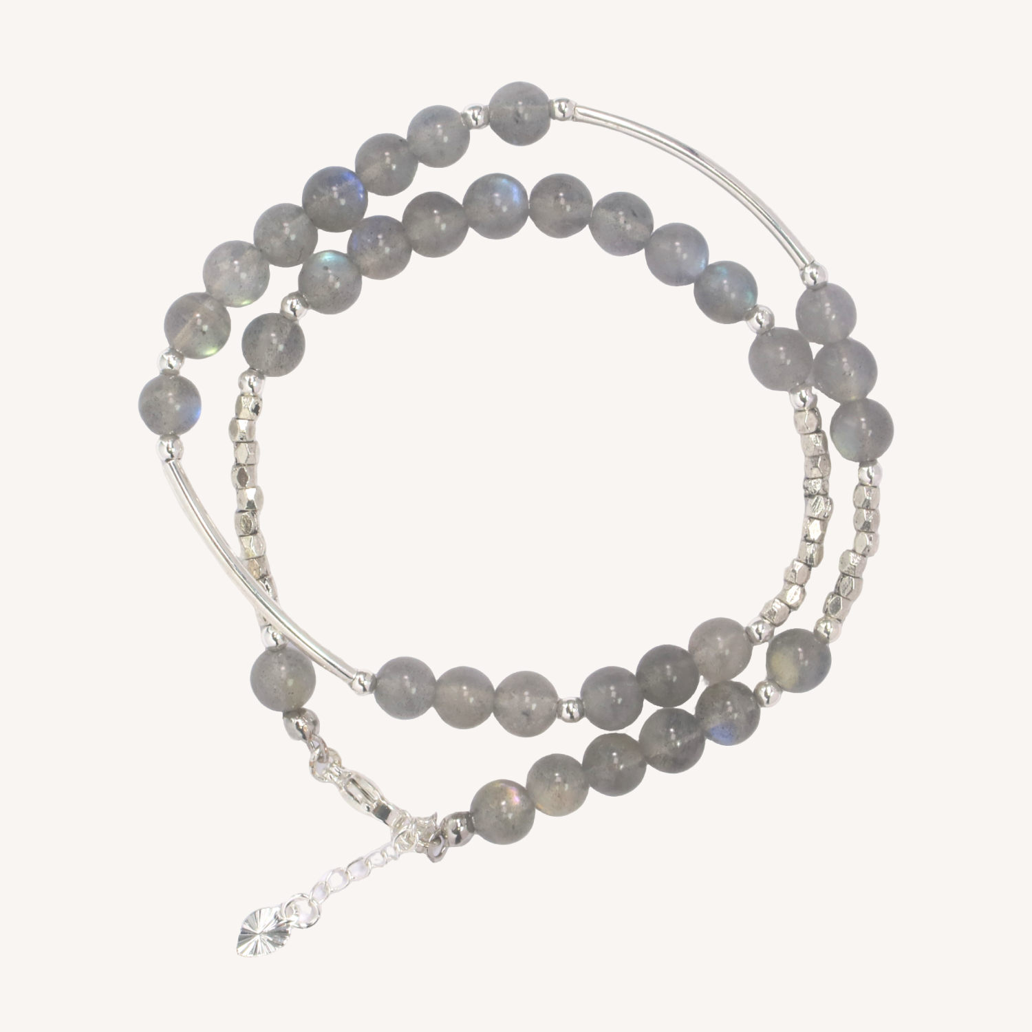 Grey Moonstone Multi Loop Bracelet